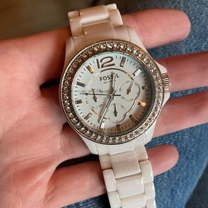 Fossil Women’s Caleigh White Dial Watch